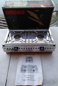 NEW! ORIGO 3000 BOAT Dual Burner Alcohol Stainless Steel Stove RV CAMPING Sweden