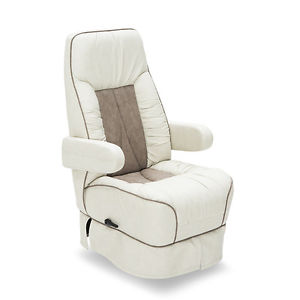 De Leon RV Captain Chair Seats Ultimate Leather Macadamia/Desert Taupe