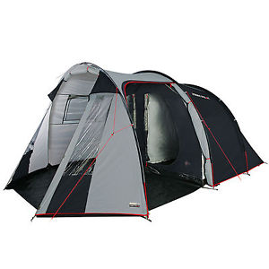 HIGH PEAK Zelt Ancona 3-4 Mann Camping Familienzelt Tunnelzelt 3000 mm 2 Kabinen