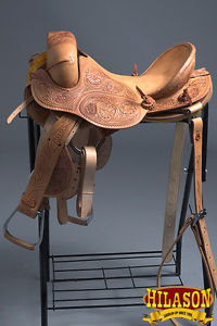 BX206BZOL-A HILASON CLASSIC SERIES HAND-MADE RODEO BRONC RIDING SADDLE 16"