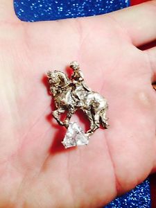 Vintage Huge Dressage cz & Silver Pendant, one of a kind!