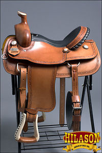 BH107OLWL-A HILASON BIG KING WESTERN LEATHER WADE RANCH ROPING COWBOY SADDLE 17"