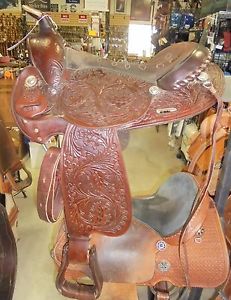 15" USED CIRCLE Y SADDLERY ARAB PLEASURE TRAIL WESTERN SADDLE 3 1092 (3109231092