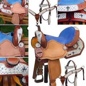 Double T Western Show Barrel Racing Trail Youth SQHB Saddle 14