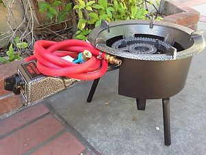 High Power Natural Gas Wok Burner with Wind Guard and Quick Disconnect