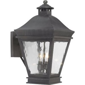 Elk 5721-C Landings Outdoor Wall Lantern In Charcoal And Water Glass  NEW