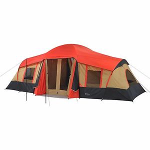 Ozark Trail 10 Person 3 Room Vacation Tent Built In Mud Mat Outdoor Camping Dome