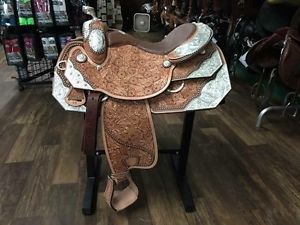 16" Western Silver Tex Tan Imperial Show Saddle