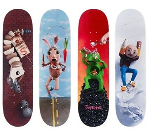 SUPREME X MIKE HILL SKATEBOARD SKATE BOARD SET OF 4 LIMITED PIECE