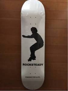 90s Vintage FINESSE × APC Rocksteady Black White Skateboard Skate Board Deck