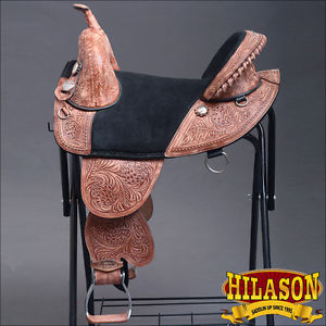 TW105MRO-F HILASON TREELESS WESTERN TRAIL BARREL RACING LEATHER HORSE SADDLE 15"