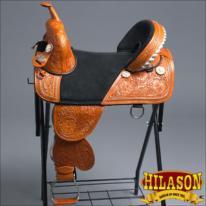 T101BZS-F CLASSIC HILASON TREELESS WESTERN TRAIL BARREL RACING LEATHER SADDLE 17