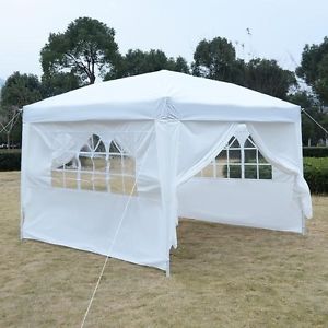 Apontus Outdoor Easy Tent Cabana Canopy Gazebo w/walls 10x10 WHITE Parties