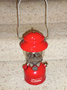 COLEMAN RED LANTERN MODEL 200A  with Pyrex USA Globe 1970