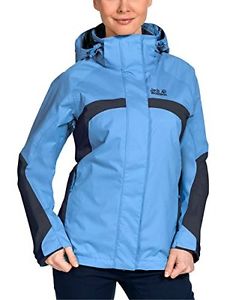 Tg Small| Jack Wolfskin, Giacca impermeabile Donna Topaz II, Blu (Air Blue), S