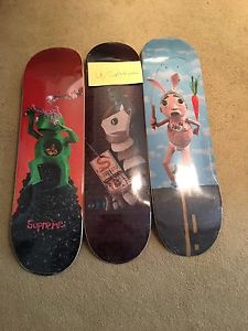 supreme x mike hill Snake, Brain And Runner 3 Skateboard Decks