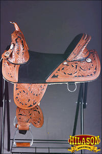 W101MBK1-F HILASON TREELESS WESTERN TRAIL BARREL RACING SADDLE 15"