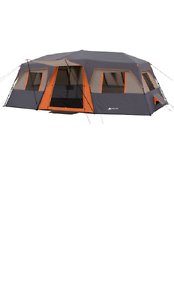 Instant Cabin Camping Tent Pre-Attached Family Outdoor 12 Person, Orange