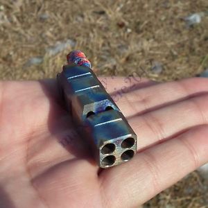 MY Titanium Ti Survival 4 hole Whistle Camp Hiking backpack Emergency Tool core