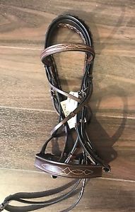 Beval Heritage Hunter Show Bridle w/ Wide Caveson / Noseband, Horse sz