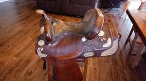 Circle Y Sweet Home Show Saddle 14.5" With Bridle, Reins& Breastcollar