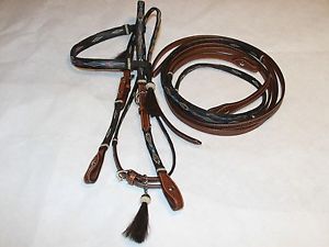 Hitched Horse Hair Headstall with Reins Set