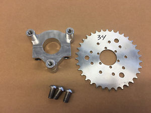 MOTORIZED BICYCLE 1.5" CNC THREE POINT HUB ADAPTER WITH 34T STEEL  SPROCKET