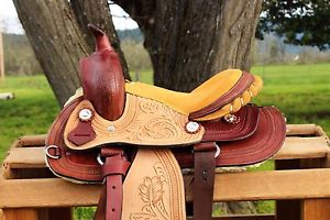 10" TOOLED WESTERN COWBOY HORSE TRAIL LEATHER KIDS CHILD'S YOUTH PONY SADDLE