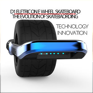 D1- Electric One Wheel Skateboard - Ultra Wide Tire - Blue