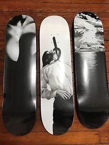 Set of 3 Robert Longo Supreme Skateboards decks koons hirst murakami kaws