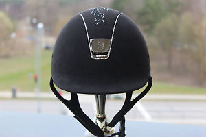 SAMSHIELD Premium Alcantara Flower Swarovski + 255 Swarovski Trim Riding helmet