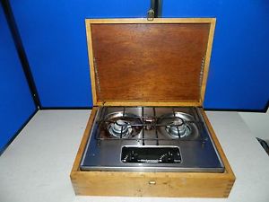 Wedgewood Two Burner Camp Stove, With Hand Made Dovetailed Wooden Box