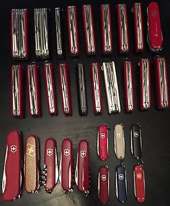 VICTORINOX SWISS ARMY KNIVES - 125 ANNIVERSARY - ALL SIZES!!! - LOT OF 30!!!!