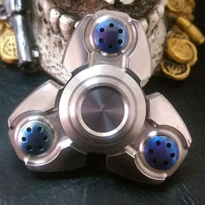 Titanium fidget hand spinner tri finger toy EDC focus autism ceramic ball torqba