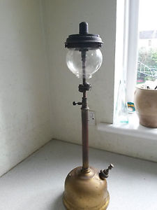 VINTAGE  TILLEY LAMP -  TL- TABLE LAMP - BRASS  TANK AND GLASS ONIION GLOBE