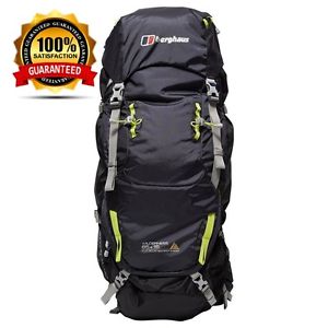 Berghaus women's Wilderness 80 Rucksack - Carbon/Jet Black/Bright Lime, 80 L