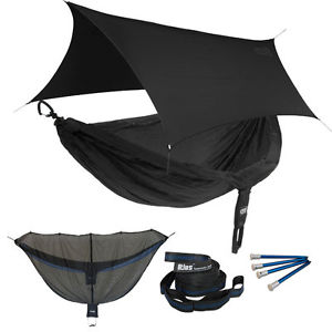 Eagles Nest ENO DoubleNest OneLink Combo - Black Hammock+Black Profly