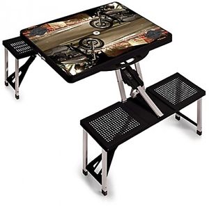 Picnic Time® Harley-Davidson Folding Picnic Table with Seats in Black