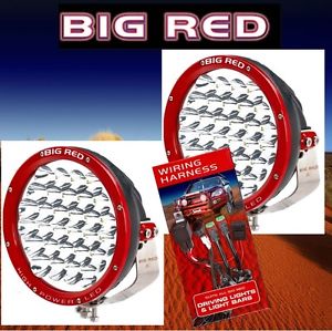 Big Red 220mm High Power 30 x 5 w Cree Led 150w Pair Driving Lights & Wiring Har