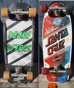 VINTAGE SANTA CRUZ DUO STEVE OLSON & DUANE PETERS SKATEBOARDS 80'S dogtown alva