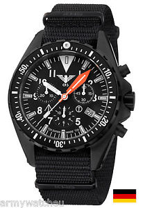 KHS Tactical Watch Chronograph Missiontimer Ocean H3 Date German Pilot Watch