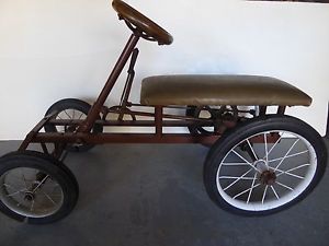 Antique Go Cart - Pump Wood Steering Wheel  - Rare