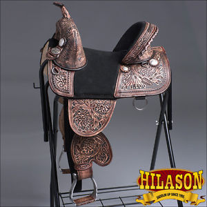 CTW101BZDBR HILASON CLASSIC CHILD TREELESS WESTERN BARREL RACING TRAIL SADDLE 13