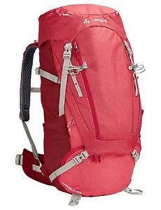 VauDe Mujer Senderismo Caminatas Expedición Mochila Asimétrico 48 + 8 Liter rojo