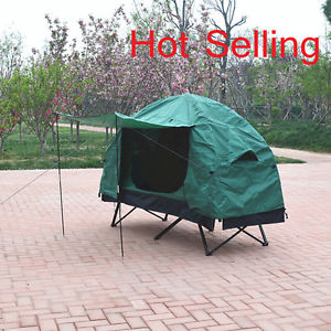 Ca Outsunny Double Layer Deluxe Portable Hiking Tent Camping Bed Cot w/Sleep Bag