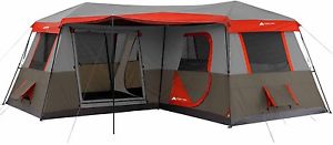 Ozark Trail 12 Person 3 Room Instant Cabin L-shaped Camping Tent Outdoor