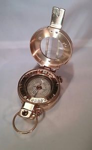 Francis Barker M73 solid brass presentation compass original outer box