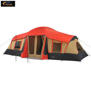 Ozark Trail 10-Person 3-Room Vacation Tent with Built-In Mud Mat