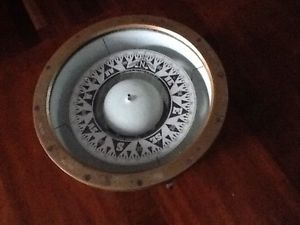 compass antique large bronze ships compass  12 inches wide 6 inches hi