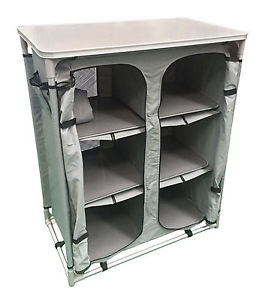 ALUMINIUM super light CAMPING KITCHEN CUPBOARD in CARRY BAG caravan motorhome